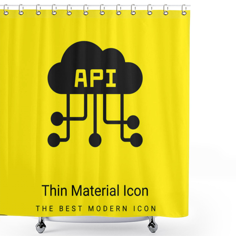 Personality  Api Minimal Bright Yellow Material Icon Shower Curtains