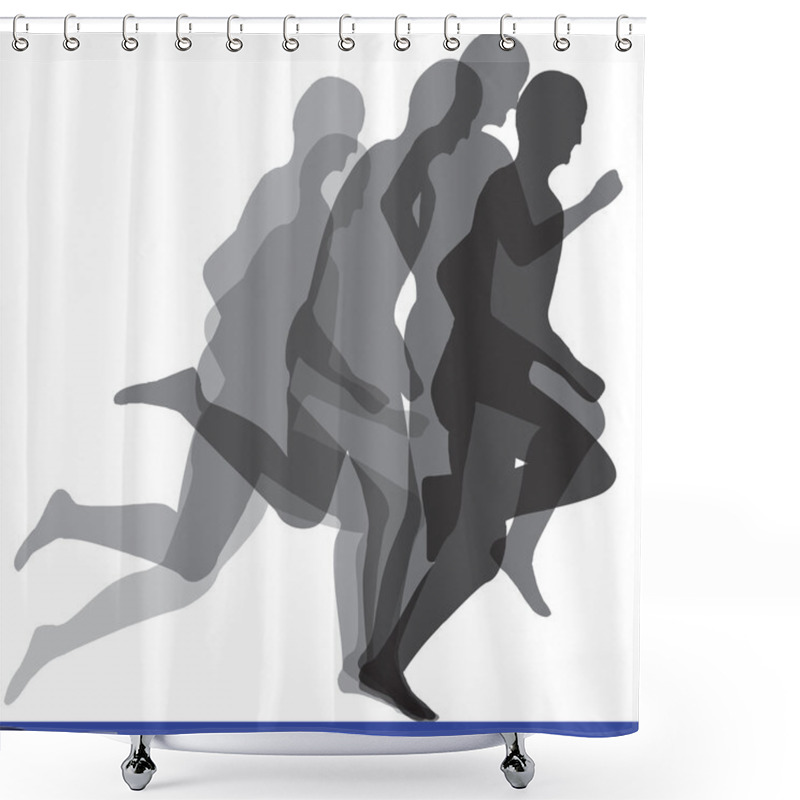 Personality  Running Men Illustration Shower Curtains