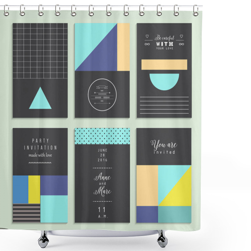 Personality  Collection Of Universal Cards. Shower Curtains