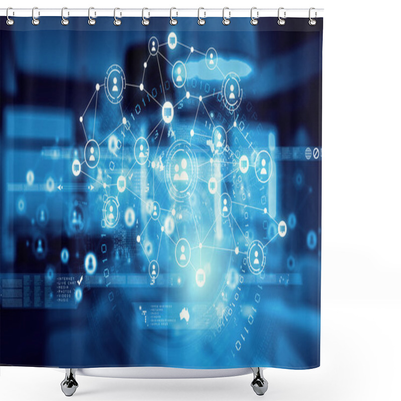 Personality  Connection Technologies For Business . Mixed Media Shower Curtains