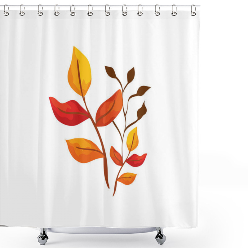 Personality  Season Autumn Branches With Leafs Shower Curtains