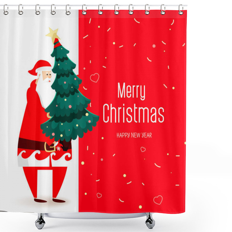 Personality  Big Congratulatory Signboard With Santa Shower Curtains