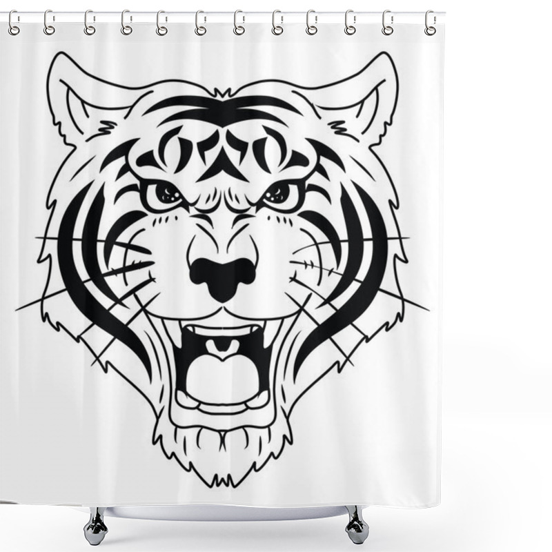 Personality  Tiger Head Shower Curtains