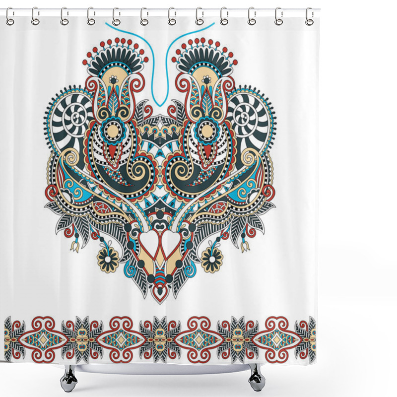 Personality  Neckline Ornate Floral Paisley Embroidery Fashion Design Shower Curtains