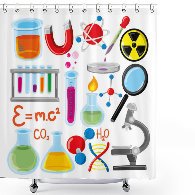 Personality  Set Of Science, Research Icons Shower Curtains