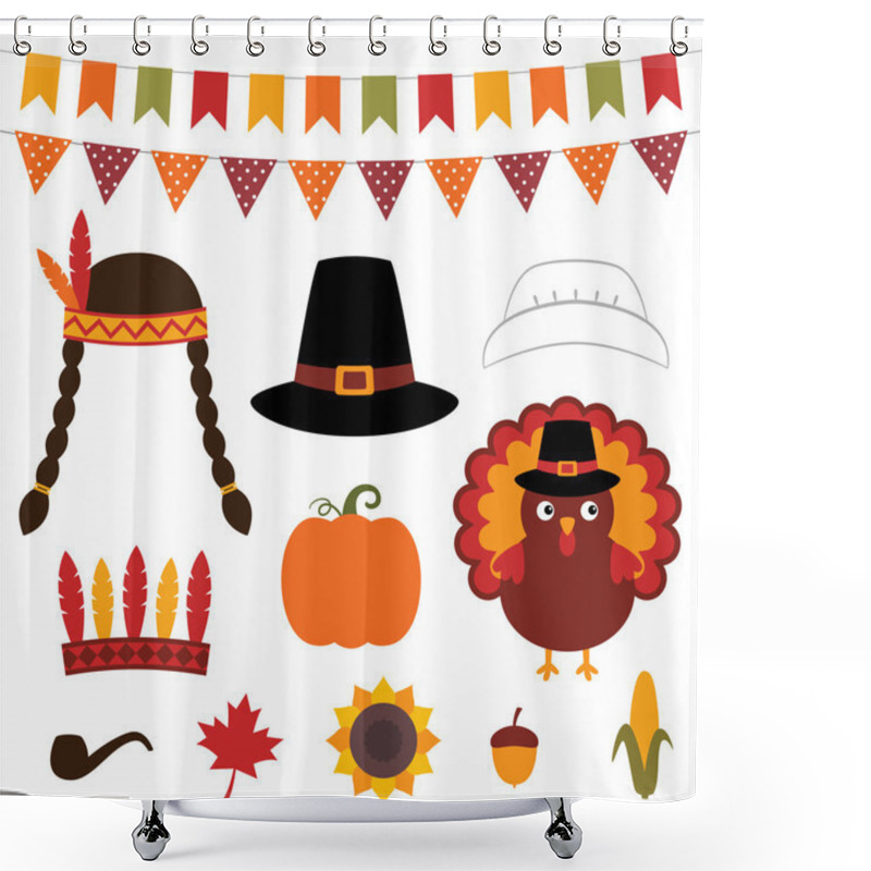 Personality  Thanksgiving Decoration And Photo Booth Props Shower Curtains