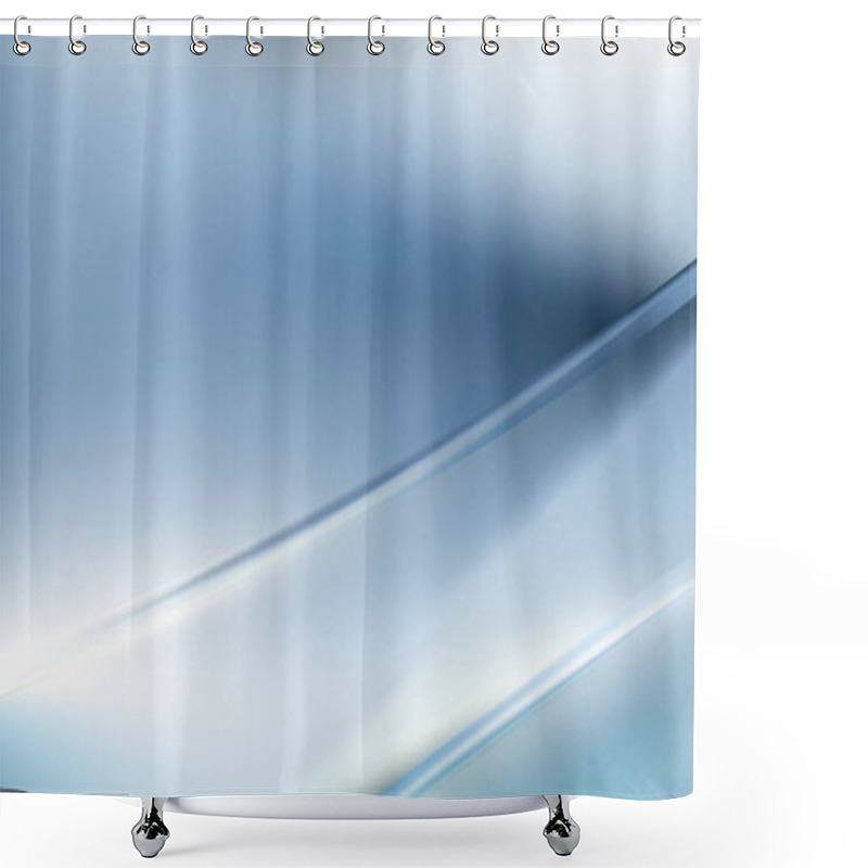 Personality  Blue And White Diagonal Shiny Lines Background Shower Curtains