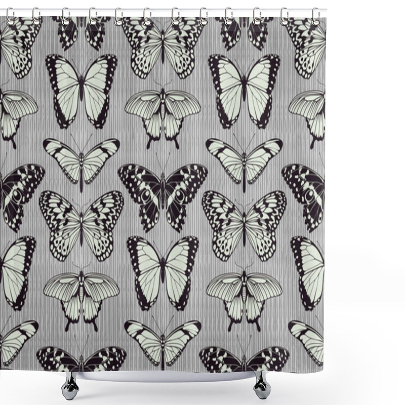 Personality  Butterfly Pattern Background Shower Curtains