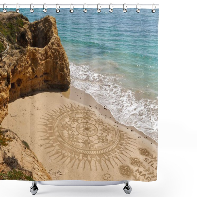 Personality  Beautiful Beach Art Of Vitor Raposo At The Algarve Coast Of Portugal Shower Curtains