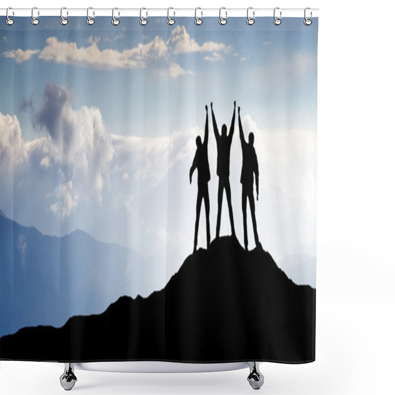 Personality  Winners Team On The Mountain Top Shower Curtains