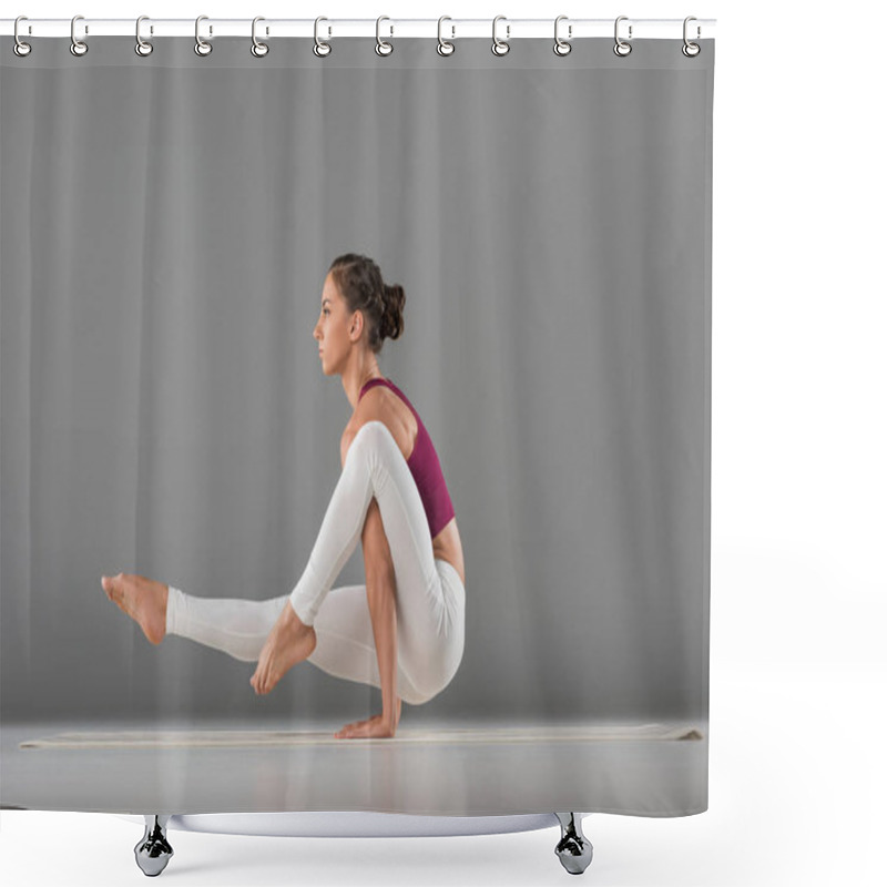 Personality  Woman Doing Yoga Exercise Shower Curtains