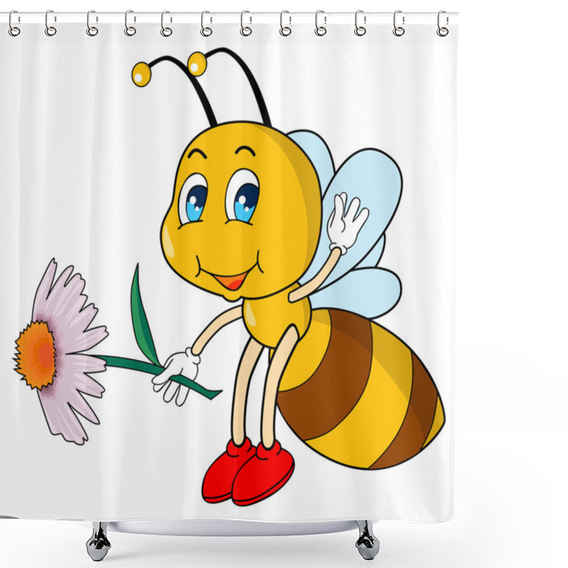 Personality  Cartoon Bee Shower Curtains