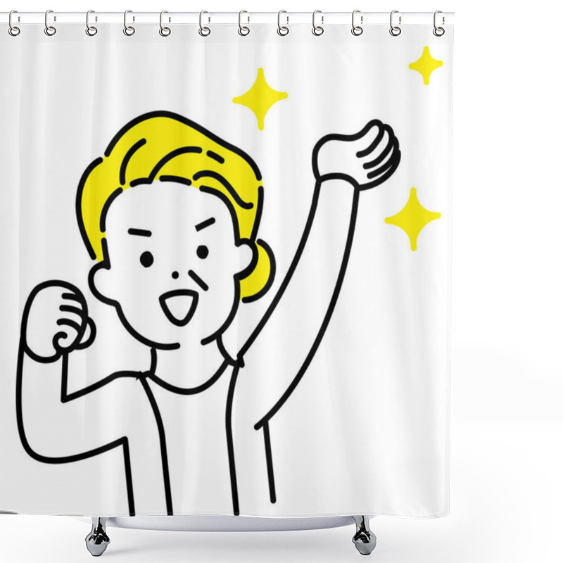 Personality  Illustration Series Of Cute Person _ Senior Women_ Lift Shower Curtains