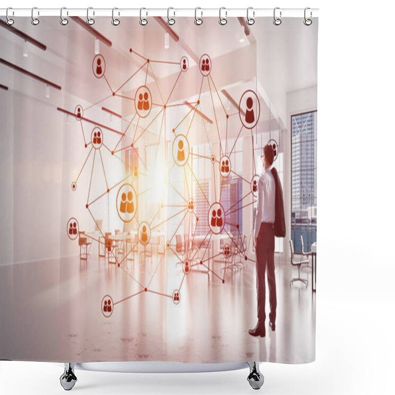 Personality  Networking And Social Communication Concept   Shower Curtains