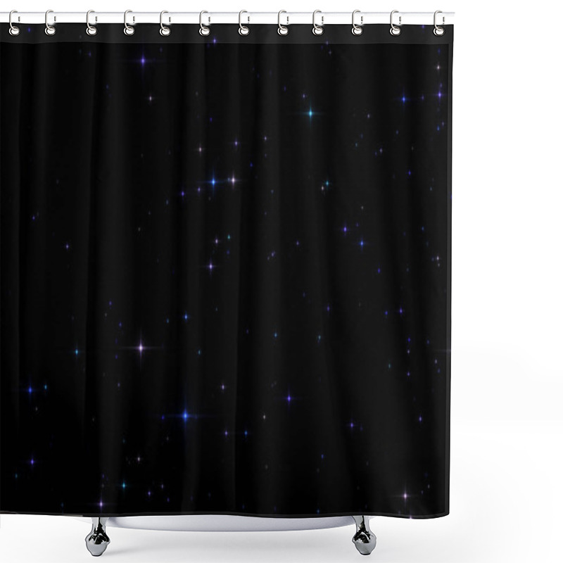 Personality  Glowing Particles, Stars And Sparkling Flow, Abstract Background With Sparkle Glitter Shower Curtains