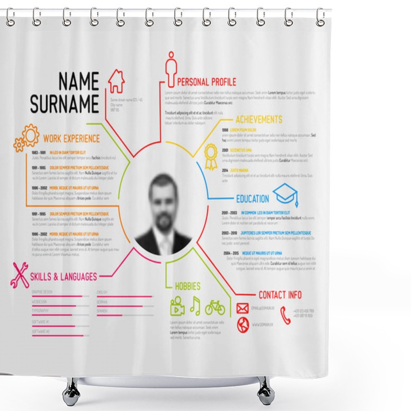 Personality  Original Minimalist Cv Shower Curtains