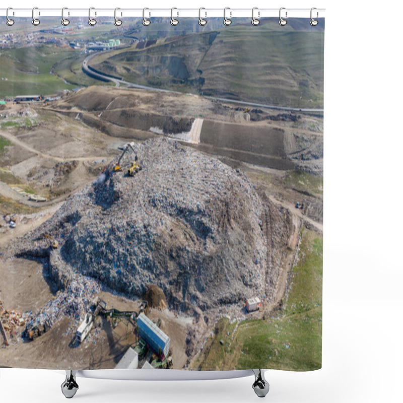 Personality  Aerial View Of Large Landfill. Waste Garbage Dump, Environmental Shower Curtains