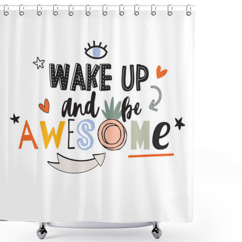 Personality  Motivational Typography Poster With Cool Quote. Shower Curtains