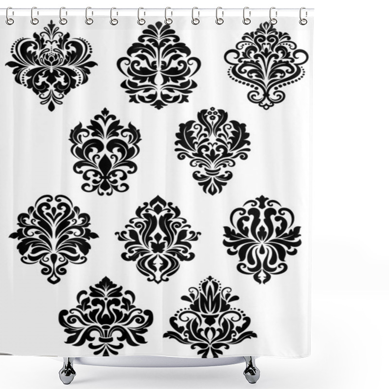 Personality  Foliate Arabesque Design Elements Shower Curtains