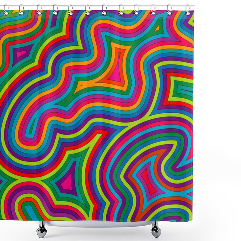 Personality  Swirly Shades Of Colour Shower Curtains