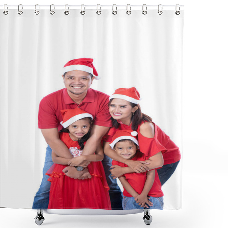 Personality  Family And Kids Portrait. Christmas Theme Shower Curtains