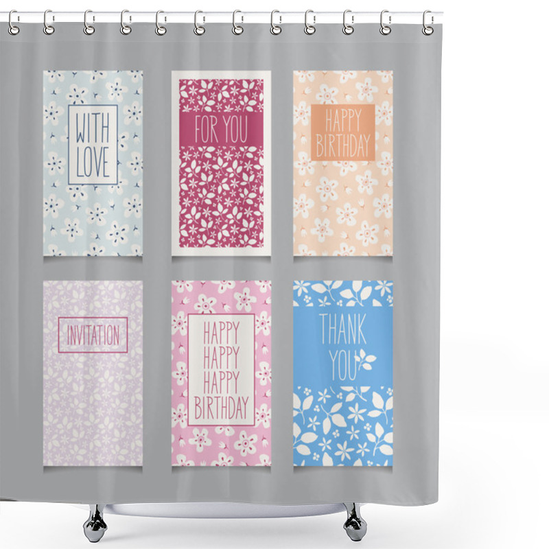 Personality  Set Of Greeting Cards Shower Curtains