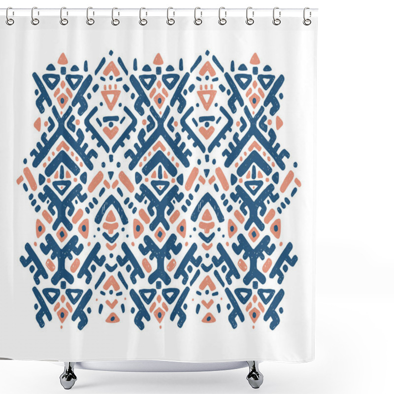 Personality  Ikat Ornament. Tribal Pattern Shower Curtains