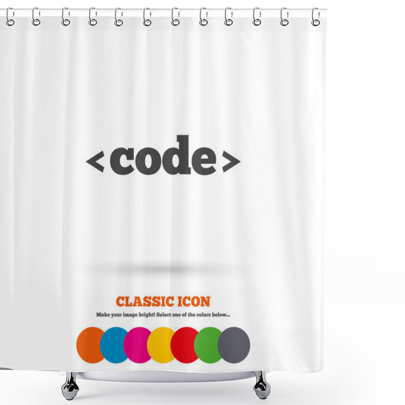 Personality  Programming Language, Code Icon Shower Curtains