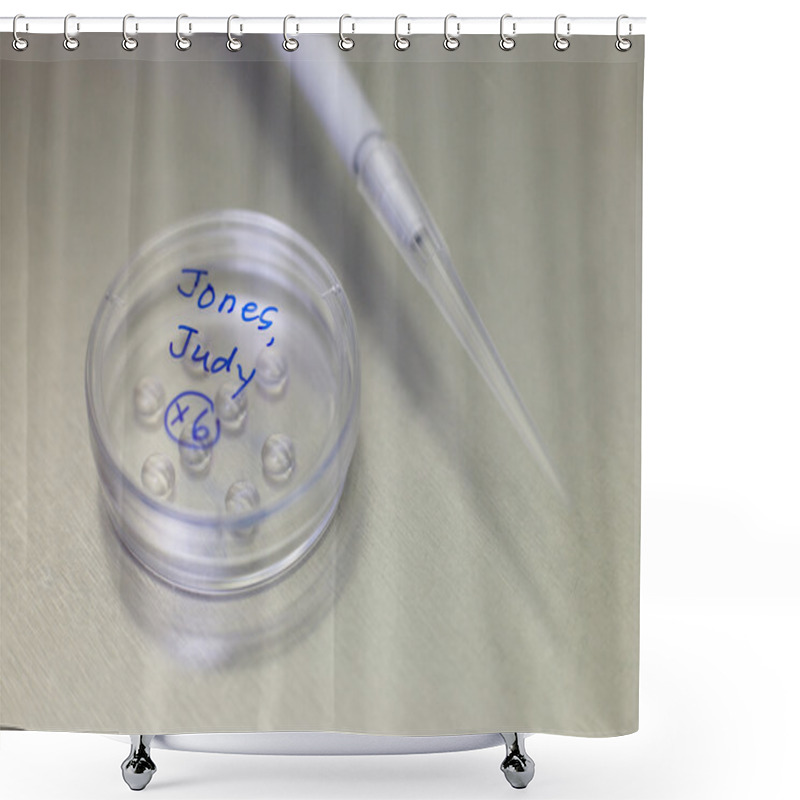 Personality  Petri Dish With Fertilized Eggs And Pipette Shower Curtains