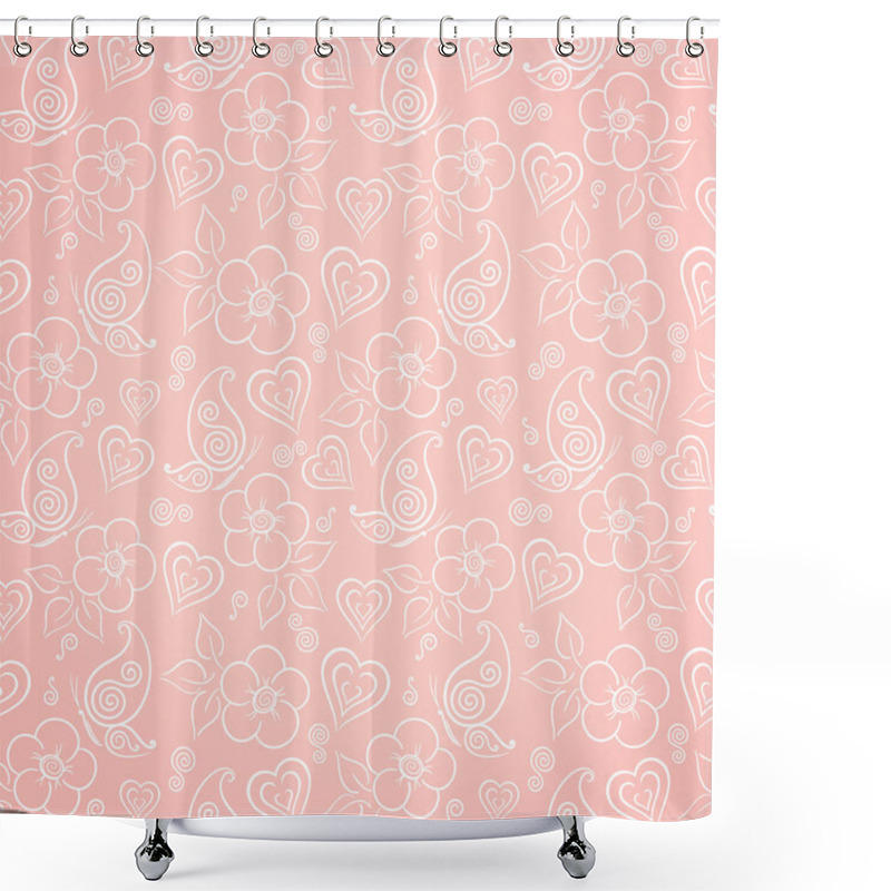 Personality  Decorative Floral Seamless Pattern Shower Curtains