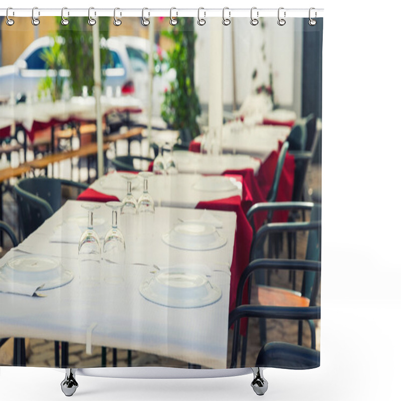 Personality  Restaurant With Served Tables Shower Curtains