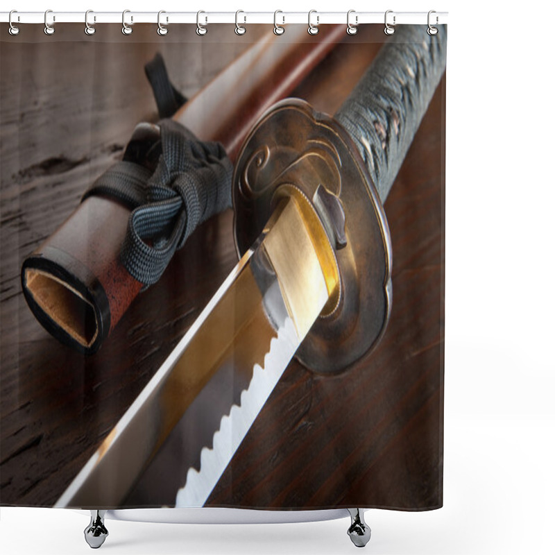 Personality  Japanese Sword And Sheath Shower Curtains