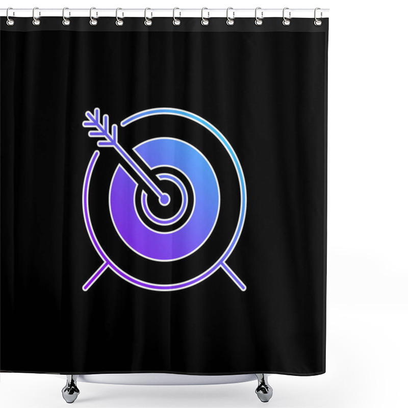 Personality  Archery Blue Gradient Vector Icon Shower Curtains