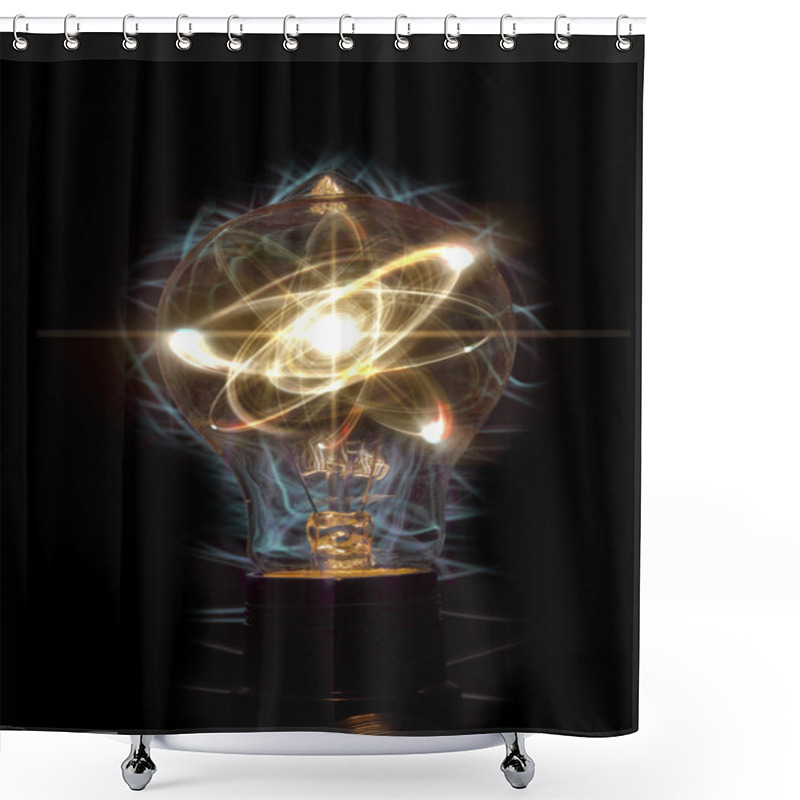 Personality  Lightbulb Atom Particle Shower Curtains