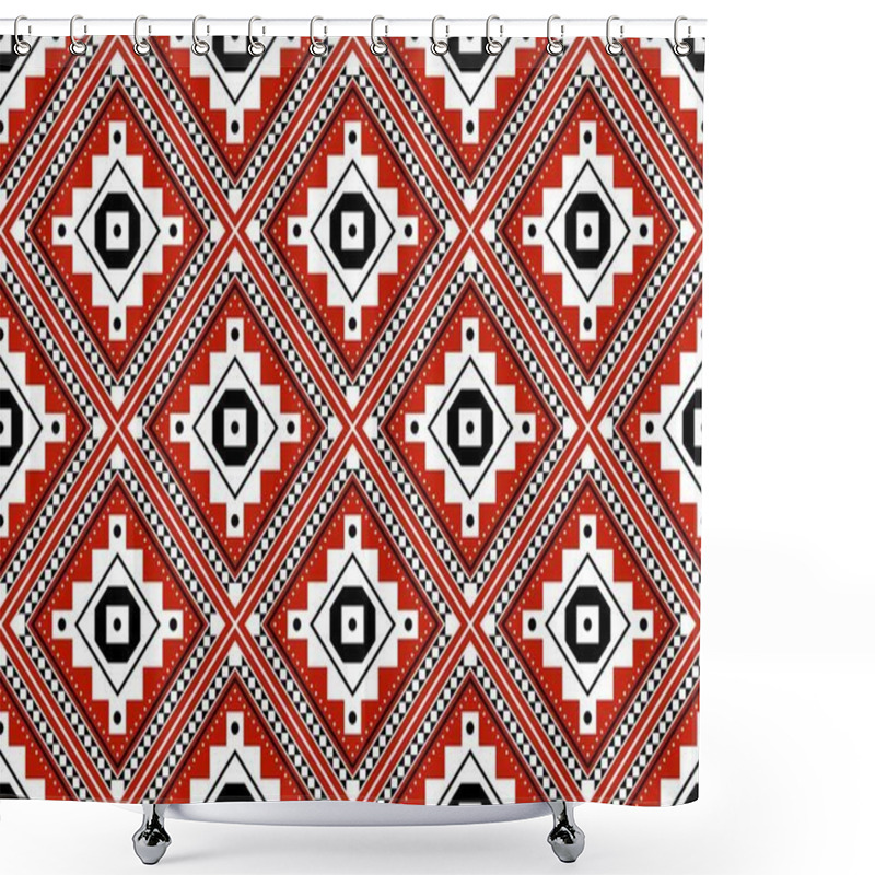 Personality  Geometric Ethnic Oriental Seamless Pattern Traditional Design For Background,carpet,wallpaper.clothing,wrapping,Batik Fabric,Vector Illustration.embroidery Style - Sadu, Sadou, Sadow Or Sado Shower Curtains