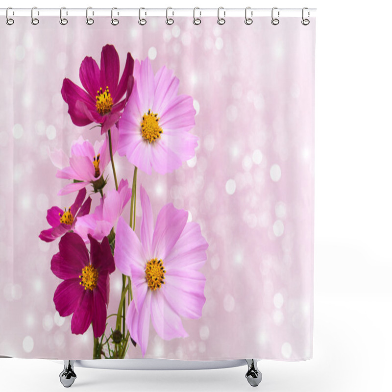 Personality  Pink Cosmos Flowers Shower Curtains