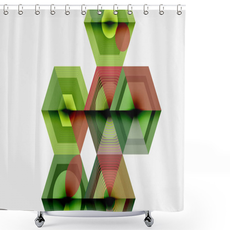 Personality  Hexagons, Diamonds Pattern. Geometric Repeating Hexagon Background Shower Curtains