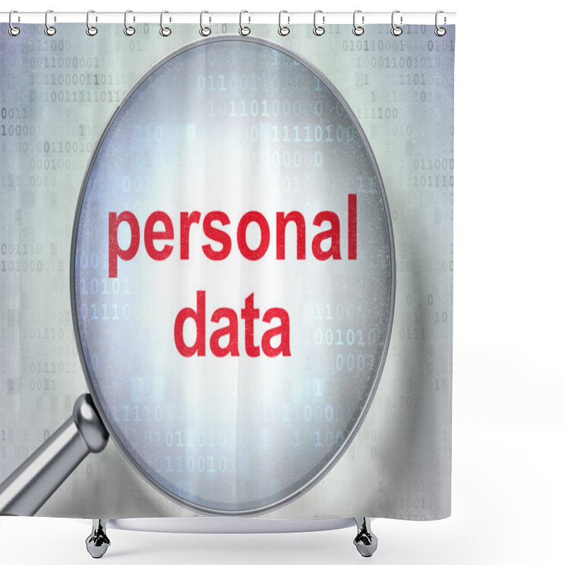 Personality  Information Concept: Personal Data With Optical Glass Shower Curtains