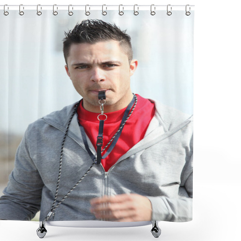 Personality  Referee With Whistle Shower Curtains