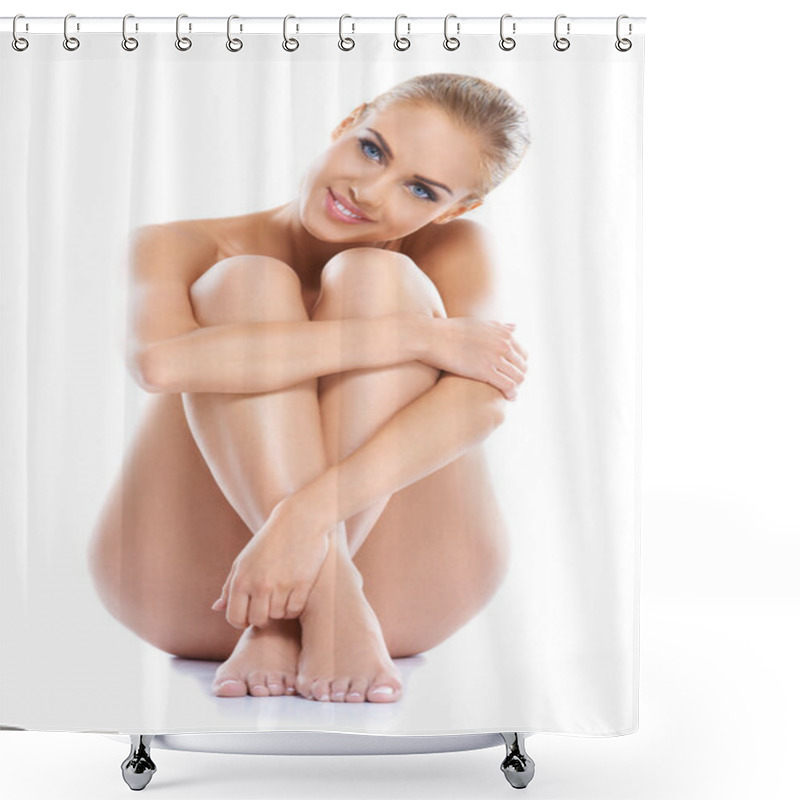 Personality  Portrait Of A Adorable Young Woman Shower Curtains