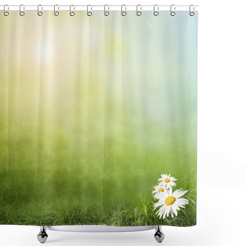 Personality  Daisy On A Green Field Shower Curtains