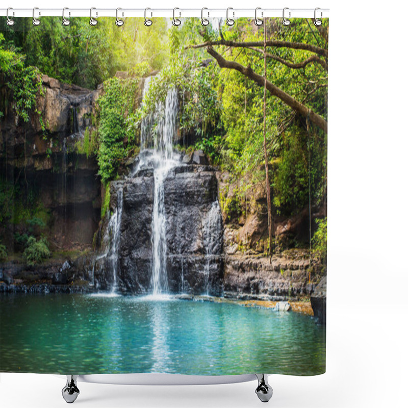 Personality  Waterfall In Koh Kood ,Trat,Thailand Shower Curtains