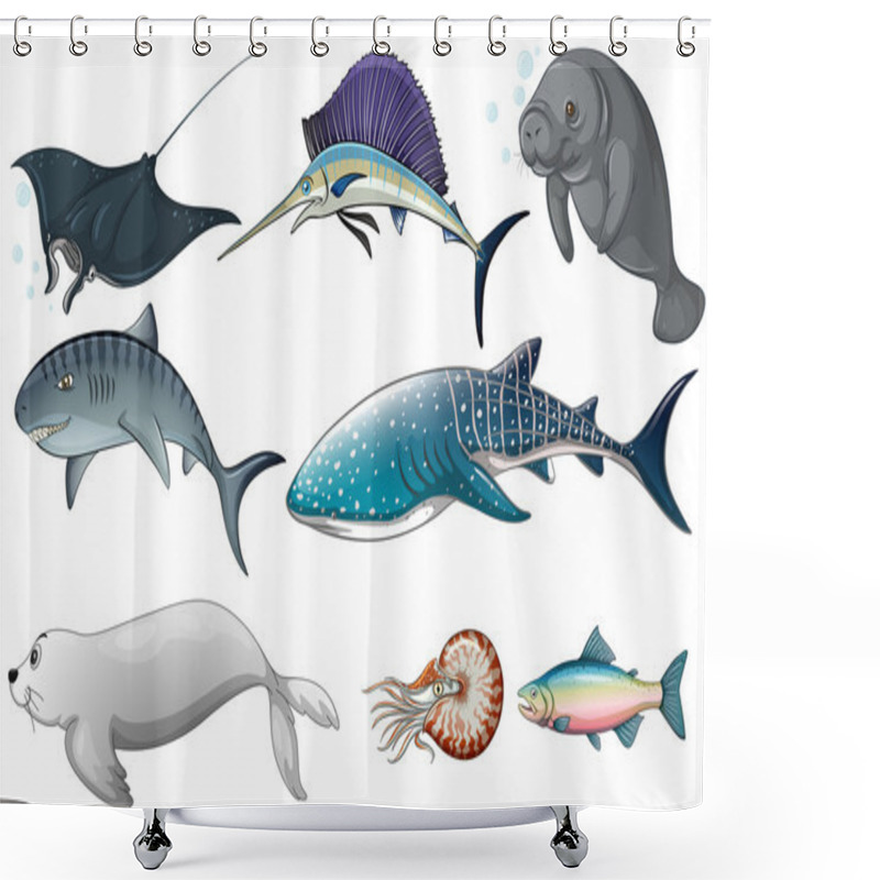 Personality  Ocean Animals Shower Curtains