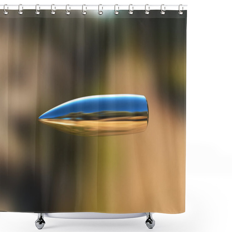 Personality  Silver Bullet In Flight Shower Curtains