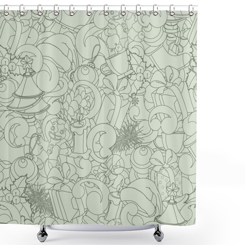 Personality  Christmas Seamless,   Pattern Shower Curtains