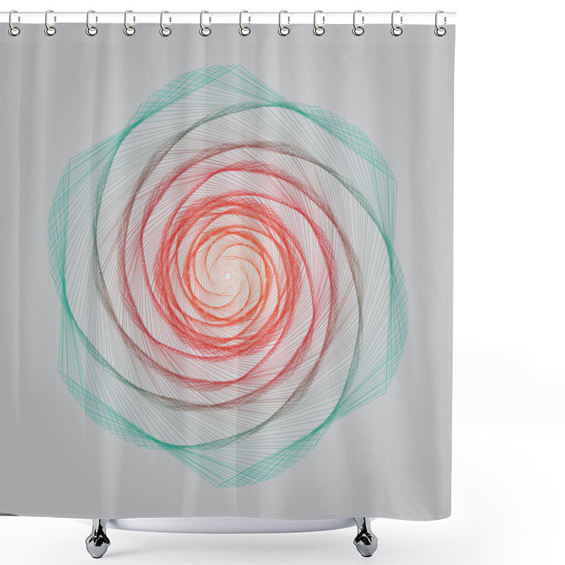 Personality  Abstract Vector Background. Geometrical Spiral Shower Curtains