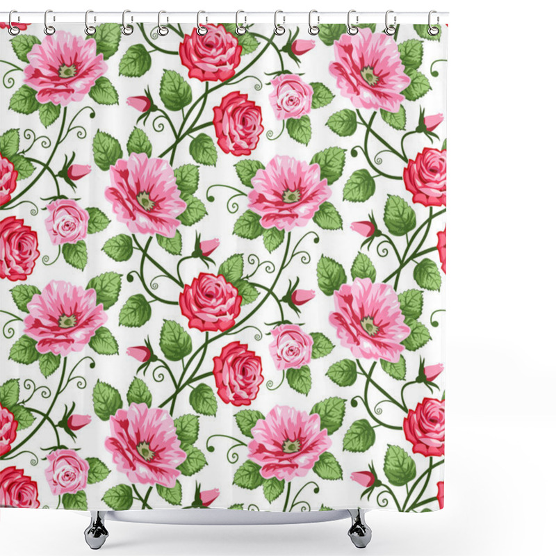 Personality  Seamless Roses Pattern Shower Curtains