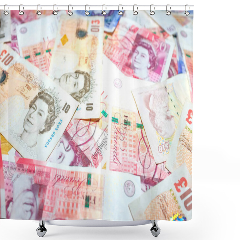 Personality  UK Pound British Money Background Financial Concept Shower Curtains