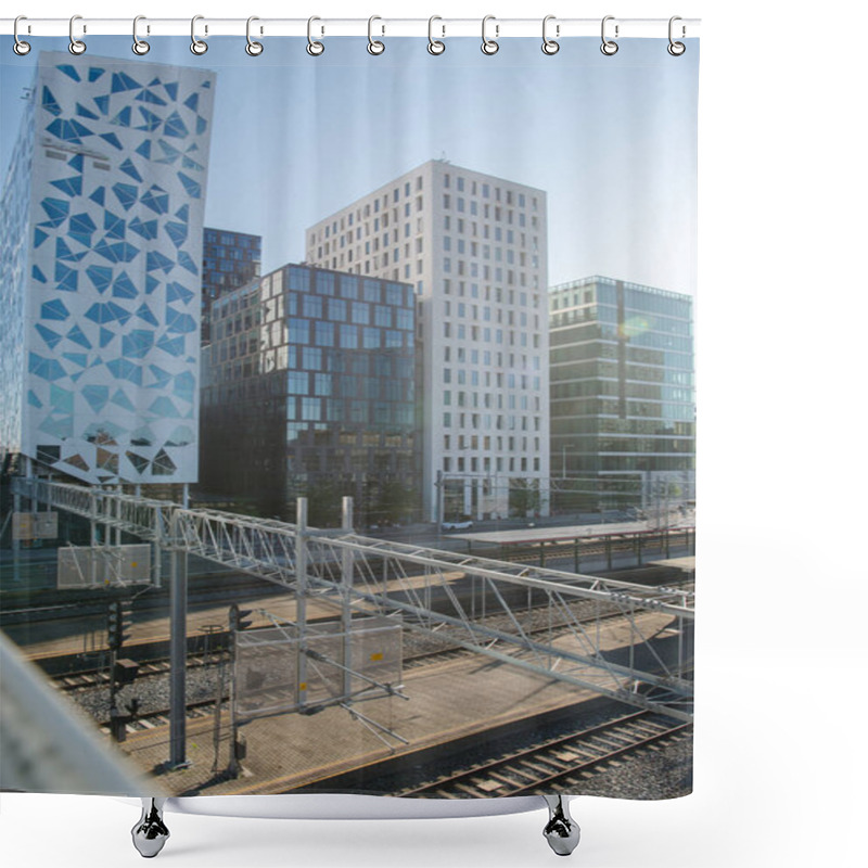 Personality  Modern Architecture At Barcode District, Oslo, Norway  Shower Curtains