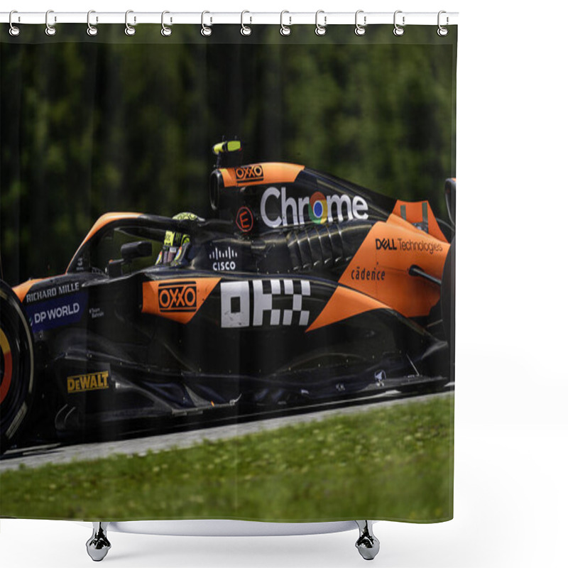 Personality  Lando Norris (GBR) - McLaren Formula 1 Team - McLaren MCL38 - Mercedes During Formula 1 Qatar Airways Austrian Grand Prix 2024, RedBull Ring, Spielberg, Austria From 27th To 30th June 2024 Shower Curtains